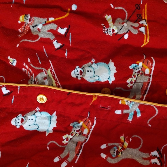 Nick and Nora sock monkey pajama top size medium - Picture 2 of 6
